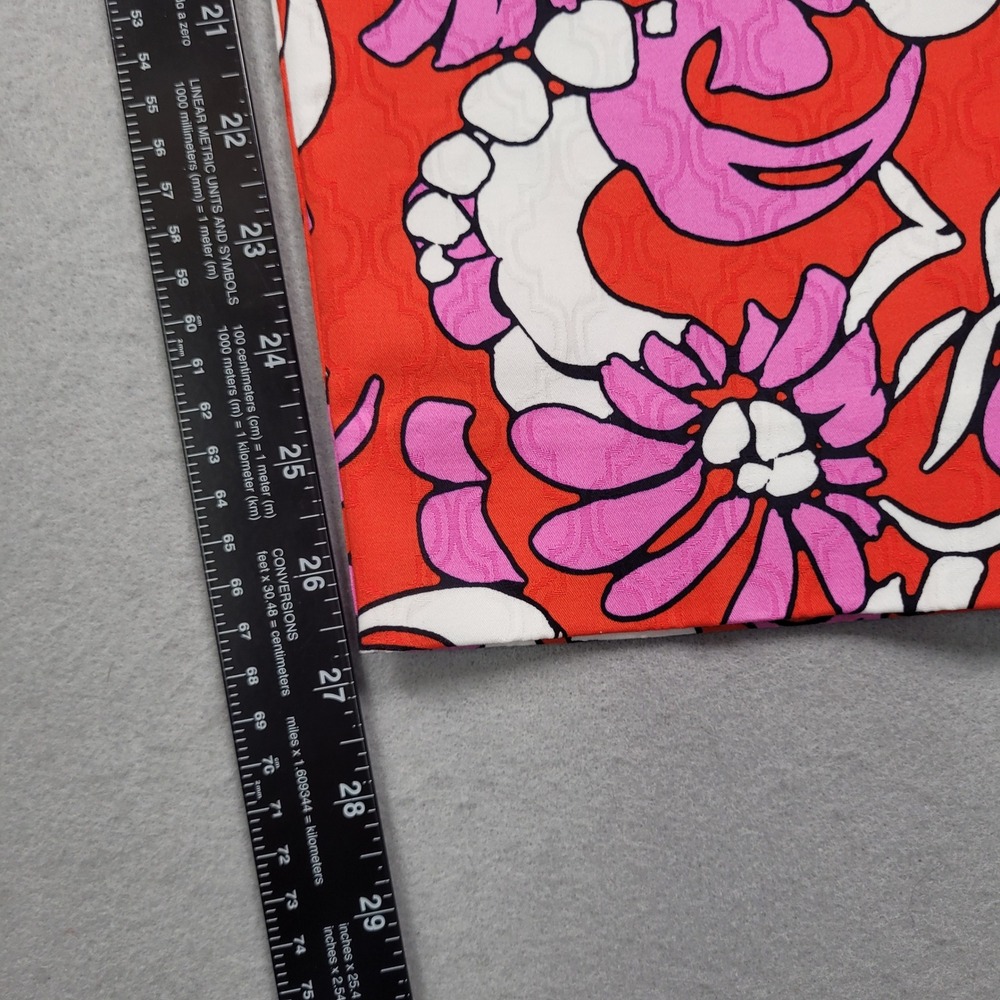 Trina Turk Womens Size 6 Floral Jacquard Pants Red Pink White Slim Ankle Crop - Picture 6 of 7
